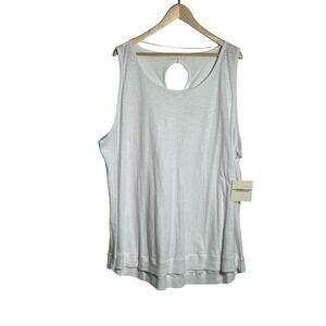 The Sweatshirt Project White Cutout Back Tank‎ Top Plus Size 3X